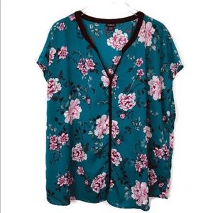 Torrid | Floral Print Popover Blouse Flowy Cool